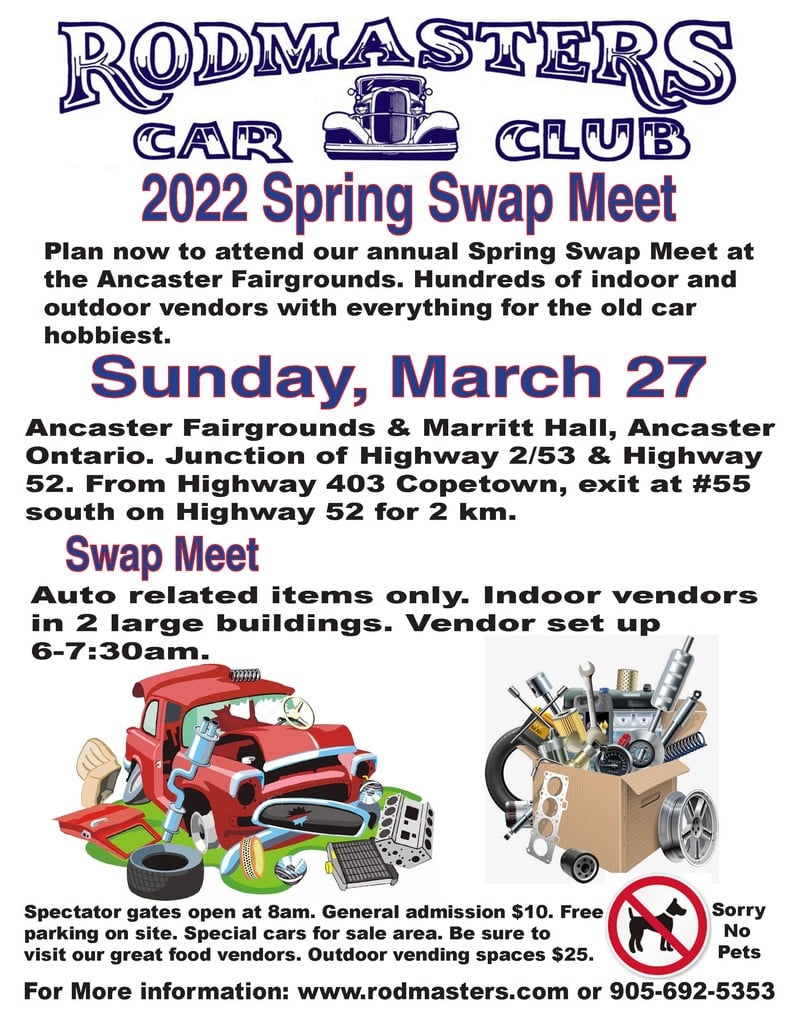 Rodmasters Car Club Spring Swap Meet 2022